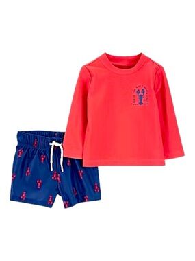 🦞 ⚓️ Long Sleeve Lobster Rash Guard and Trunk Set ⚓️🦞